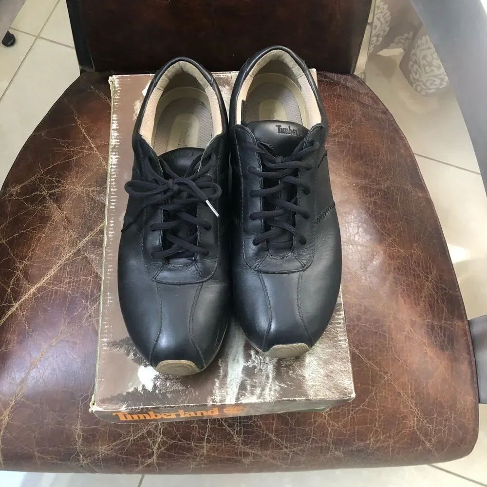 Timberland Metro Slim Black Leather Lace Up sneakers 9